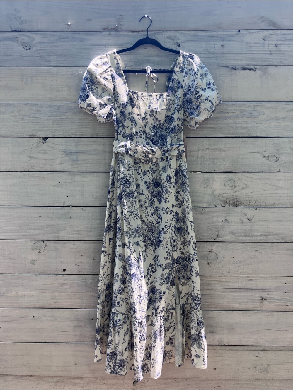NWT Indigo Rose White and Blue Floral CottageCore Dress Tea Bridgerton Cottageco